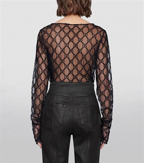 gucci black tulle top|gucci tops for women.